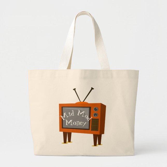 Grand Tote Bag Télévision de la console rétro oreilles Rabbit (Devant)