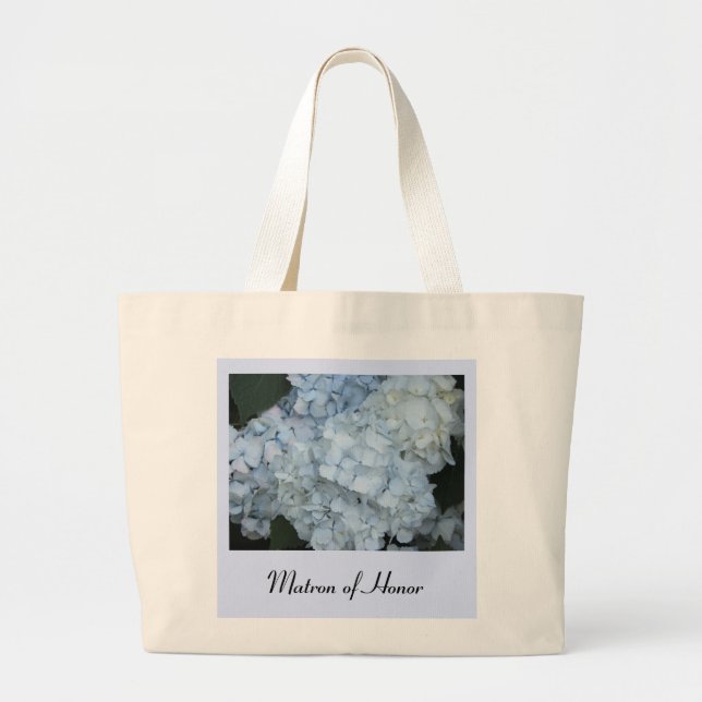 Grand Tote Bag Témoin de Mariage Hydrangea Bleu (Devant)