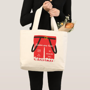 Grand Tote Bag Tendance Rouge Noël Père Noël Pants Cadeaux & Trai