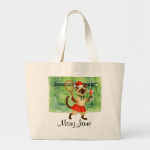 Grand Tote Bag Tennis sur le thème de Noël pour joueur qui aime l