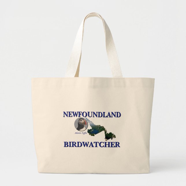 Grand Tote Bag Terre-Neuve Birdwatcher (Devant)