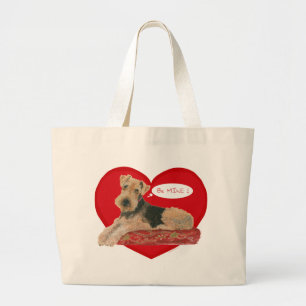Grand Tote Bag Terrier Airedale Saint-Valentin