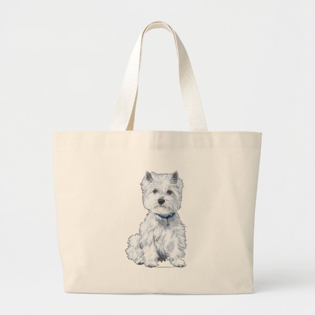 Grand Tote Bag Terrier Blanc de West Highland (Devant)