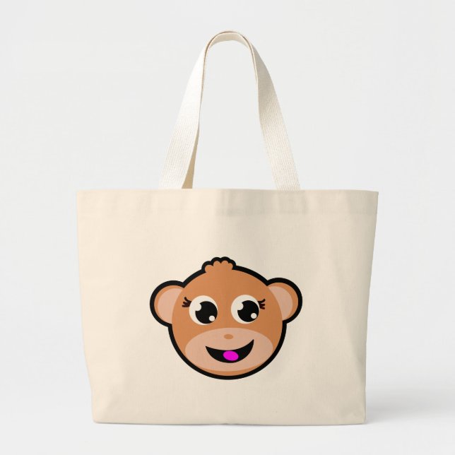 Grand Tote Bag tête de singe (Devant)