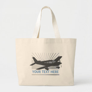 Grand Tote Bag Texte de personnaliser - avion à voilure basse