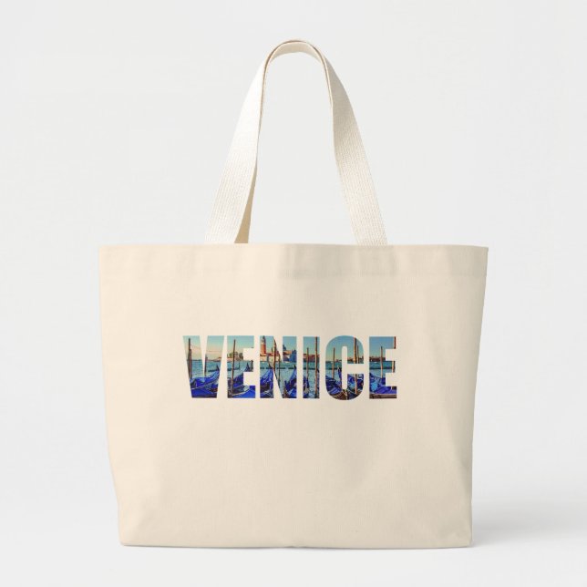 Grand Tote Bag Texte de Venise (Devant)