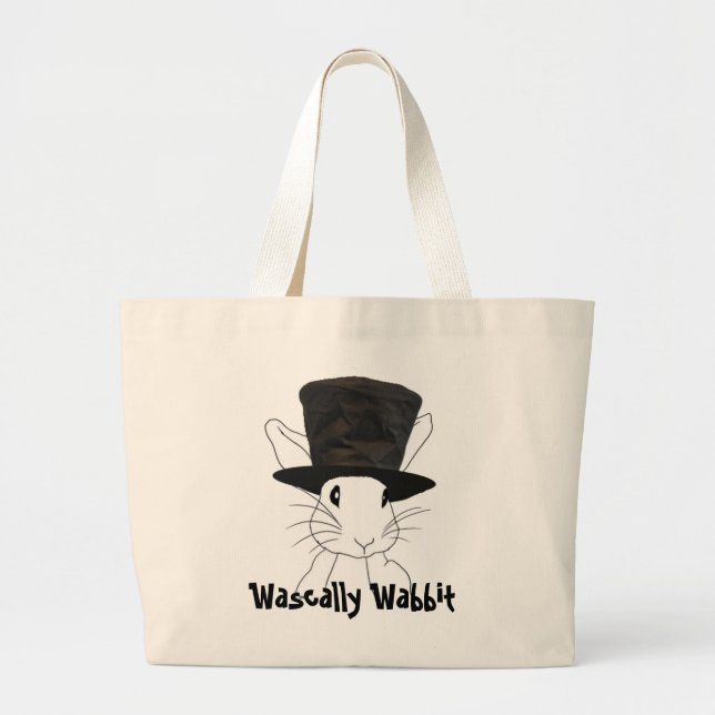 Grand Tote Bag Texte personnalisé Wabbit double face (Devant)