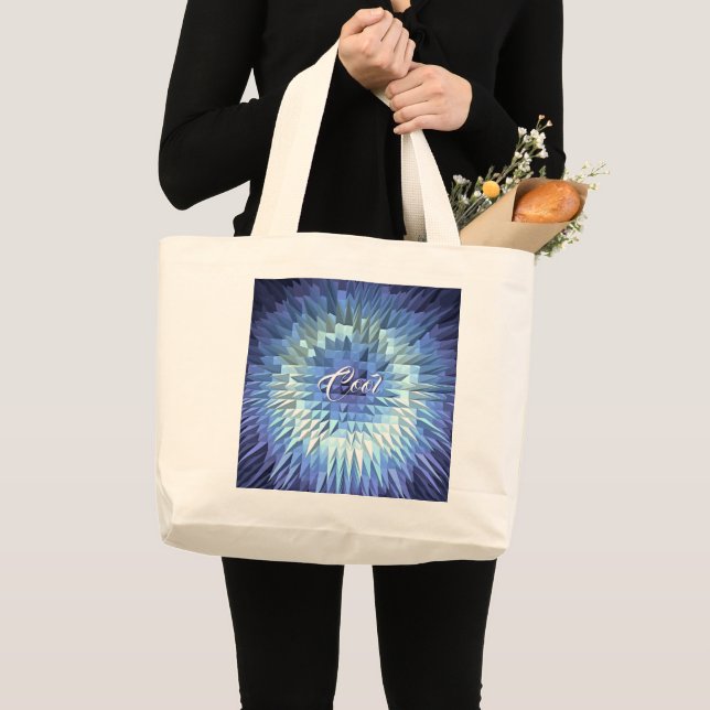 Grand Tote Bag texture géométrique abstraite de poligonal (Devant (produit))