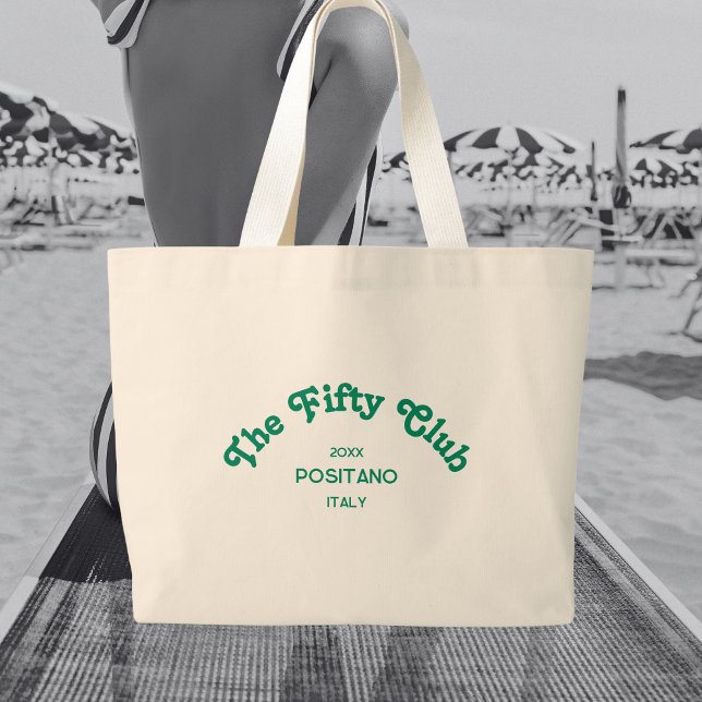 Grand Tote Bag The Fifty Club Retro Green Custom Crest (Créateur téléchargé)