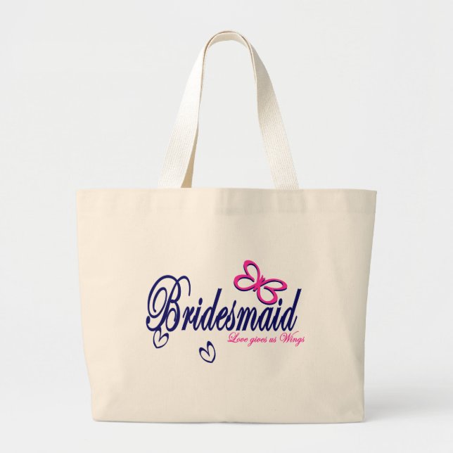 Grand Tote Bag Thème Bridesmaid/Papillon (Devant)