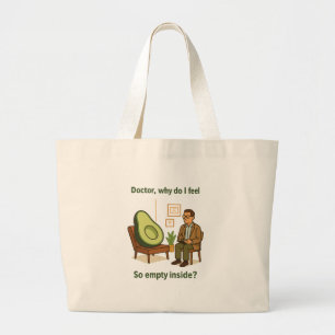 Grand Tote Bag Thérapie d'avocat Pourquoi suis-je vide à l'intéri