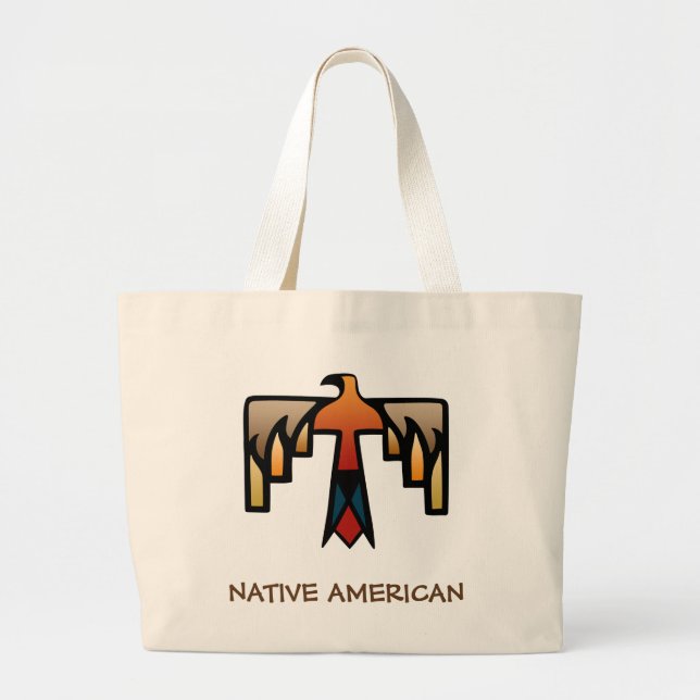 Grand Tote Bag Thunderbird - symbole indien indigène (Devant)