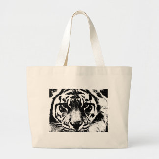 Grand Tote Bag Tigre noir et blanc