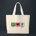 Grand Tote Bag Tir à l'arc Peace Love<br><div class="desc">Joli cadeau de tir à l'arc.</div>