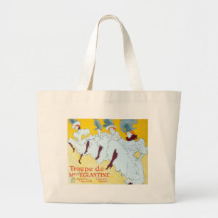 Grand Tote Bag Tolouse Lautrec Danseuses Filles Jaune