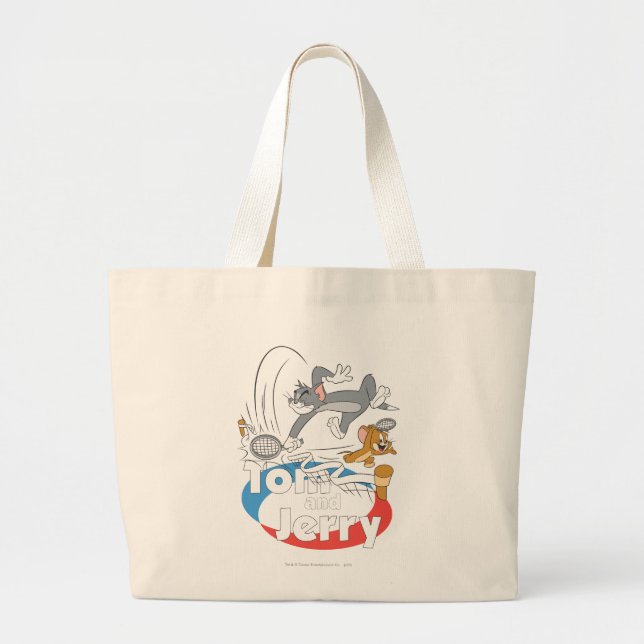 Grand Tote Bag Tom and Jerry Tennis Stars 7 (Devant)