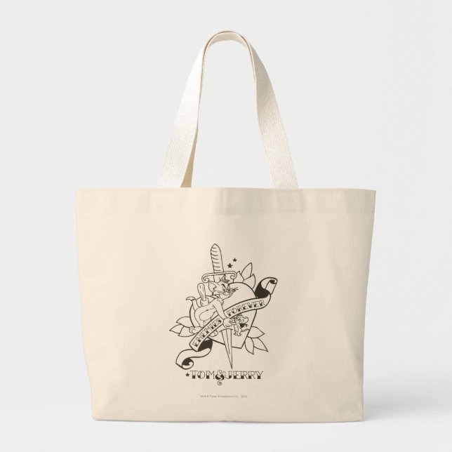 Grand Tote Bag Tom et Jerry Ennemis pour toujours 1 (Devant)
