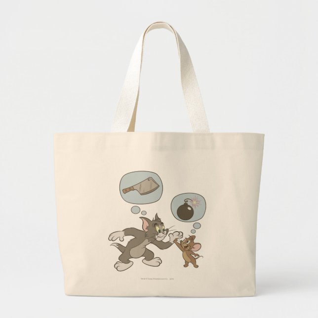 Grand Tote Bag Tom et Jerry Evil Thoughts (Devant)