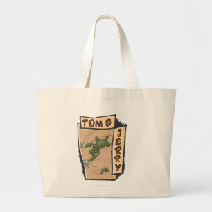 Grand Tote Bag Tom et Jerry sur un divan bronzage