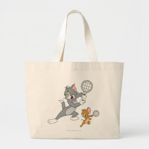 Grand Tote Bag Tom et stars du tennis 1 de Jerry