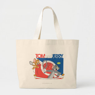Grand Tote Bag Tom et stars du tennis 4 de Jerry