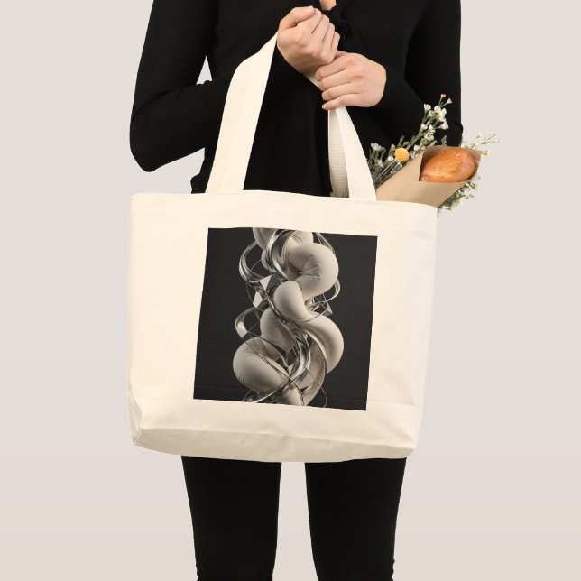 Grand Tote Bag Torsion Chrome Vertical - Premium 3D (Devant (produit))