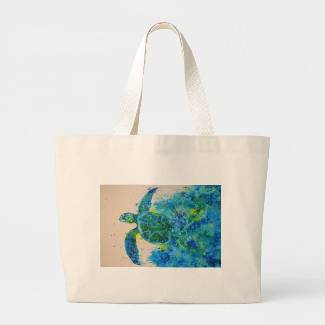 Grand Tote Bag tortue de mer (Devant)