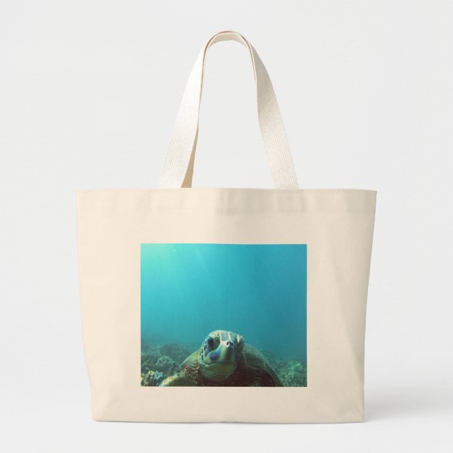 Grand Tote Bag Tortue de mer d'Hawaï (Devant)
