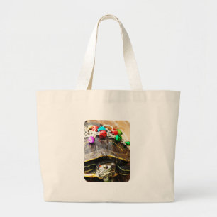 Grand Tote Bag Tortue de Noël
