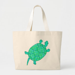 Grand Tote Bag Tortue de remous d'arabesque - les nuances du