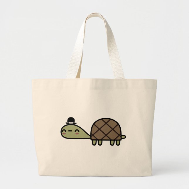 Grand Tote Bag Tortue heureuse (Devant)