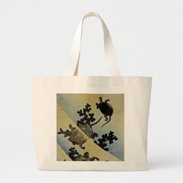 Grand Tote Bag Tortues de natation (Devant)