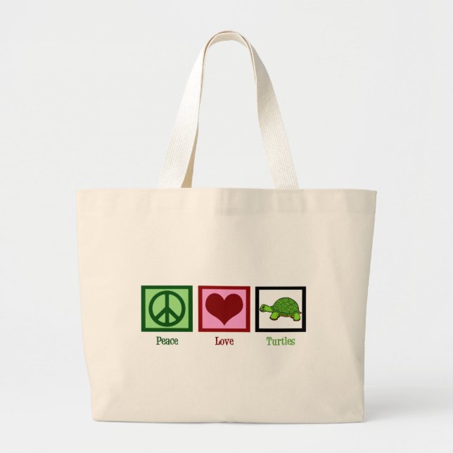 Grand Tote Bag Tortues de paix (Devant)