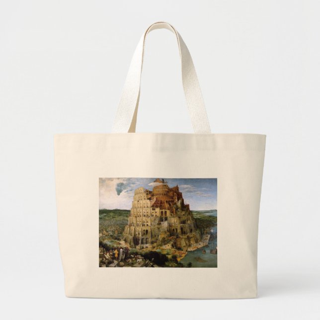 Grand Tote Bag Tour de Babel par Brueghel (Devant)