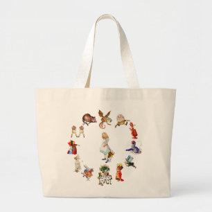 Grand Tote Bag Tout autour d'Alice au pays des merveilles