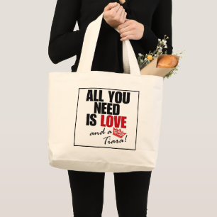 Grand Tote Bag "TOUT CE DONT VOUS AVEZ BESOIN, C'EST L'AMOUR et u