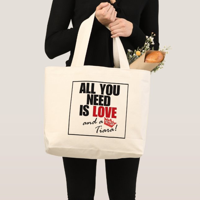 Grand Tote Bag "TOUT CE DONT VOUS AVEZ BESOIN, C'EST L'AMOUR et u (Devant (produit))