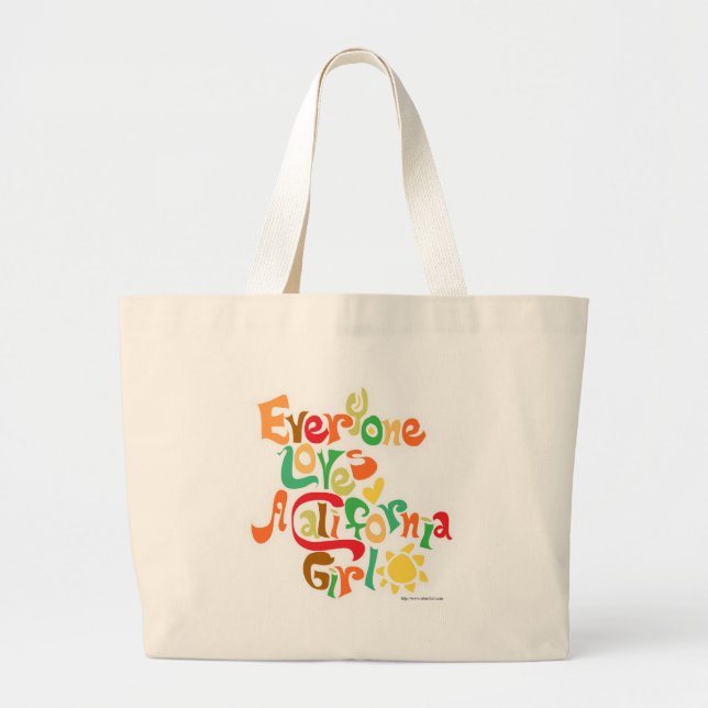Grand Tote Bag Tout le monde aime les filles de Californie (Devant)