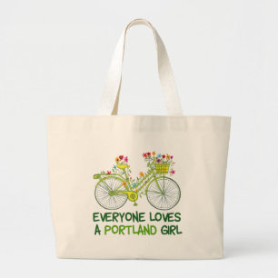 Grand Tote Bag Tout le monde aime une fille Portland