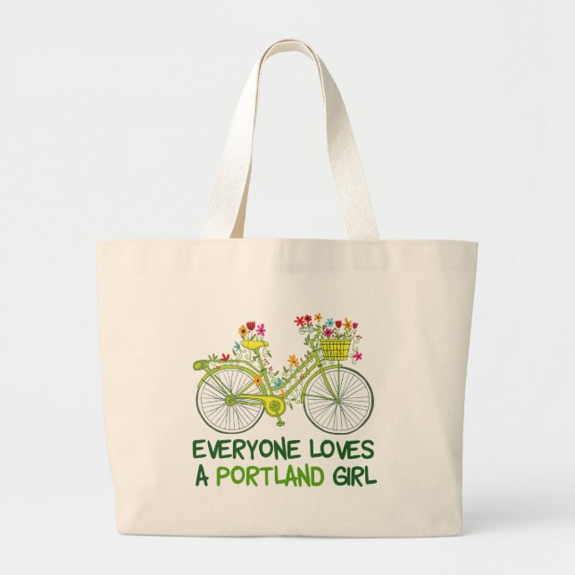 Grand Tote Bag Tout le monde aime une fille Portland (Devant)