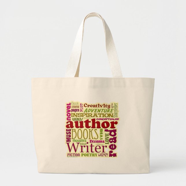 Grand Tote Bag Tout sur les auteurs Motif de l'auteur amusant (Devant)