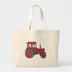Grand Tote Bag Tracteur rouge