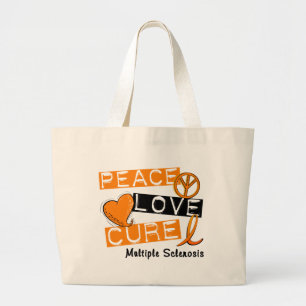 Grand Tote Bag TRAITEMENT 1 d'AMOUR de PAIX de sclérose en