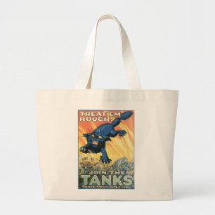Grand Tote Bag Traitez 'Em Rough - Rejoignez les chars!