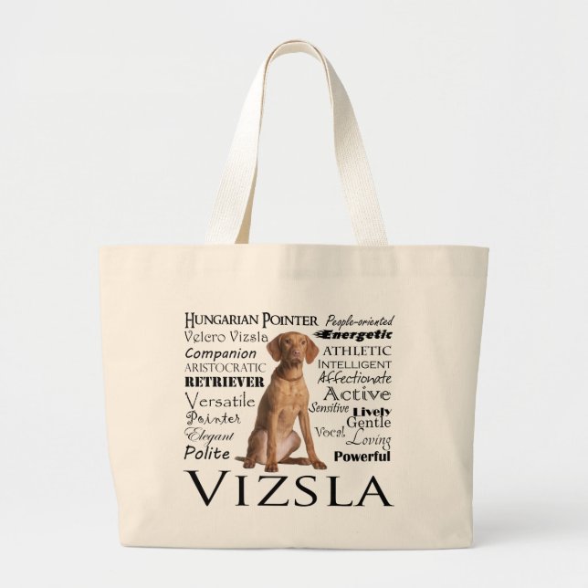 Grand Tote Bag Traits Fourre-tout de Vizsla (Devant)
