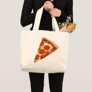 Grand Tote Bag Tranche de pizza pepperoni classique de SlipperyJo