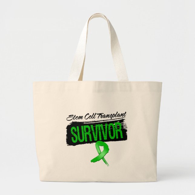 Grand Tote Bag Transplanteur de cellules souches Grunge Survivant (Devant)
