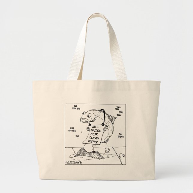 Grand Tote Bag Travaillera pour l'eau propre (Devant)