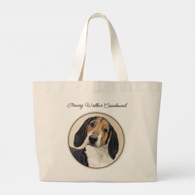 Grand Tote Bag Treeing Walker Coonhound Peinture Chien Art origin (Dos)