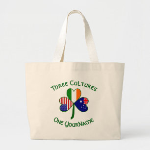 Grand Tote Bag Trèfle personnalisé Australie Irlande États-Unis